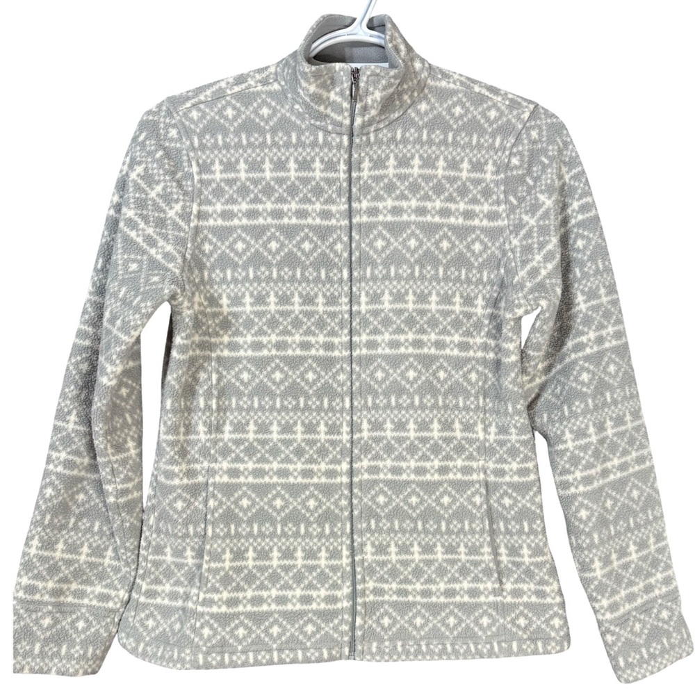 L.L. Bean Women's Snowflake Gray Fleece Jacket